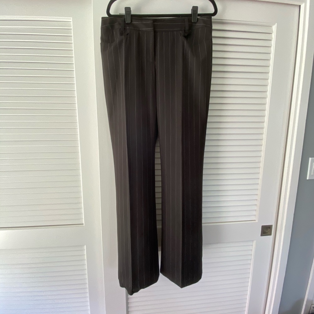 Kenneth Cole black pinstripe trousers.